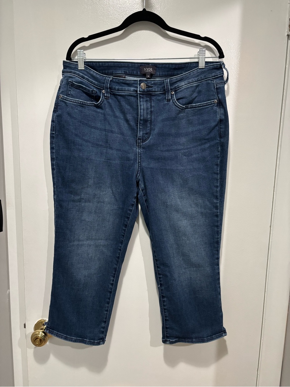 NYDJ Indigo Cropped Stretch Capri Jeans Size 14
